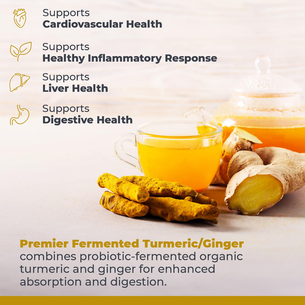 Nutrition label on Premier Fermented Turmeric/Ginger Powder