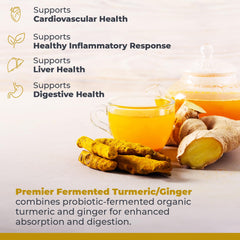 Nutrition label on Premier Fermented Turmeric/Ginger Powder