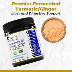 Side view of Premier Fermented Turmeric/Ginger Powder bottle