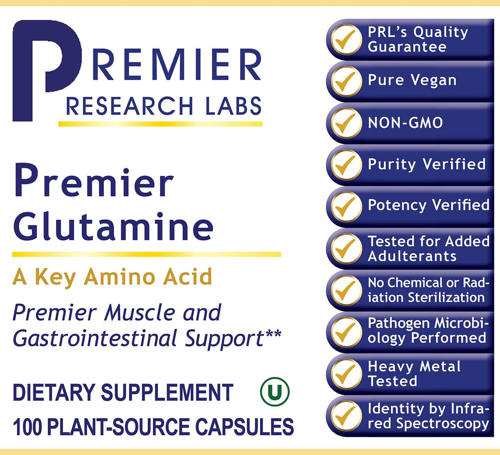 Nutritional supplement facts for Premier Glutamine