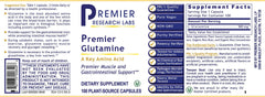 Close-up of capsules inside Premier Glutamine bottle