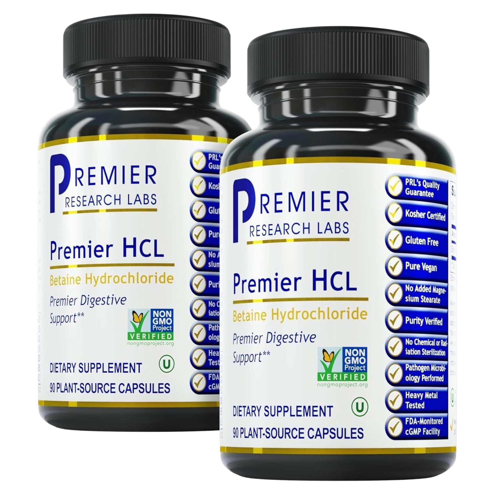 Premier HCL Betaine HCl bottle with capsules