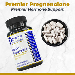 Close-up of Premier Pregnenolone 100mg label