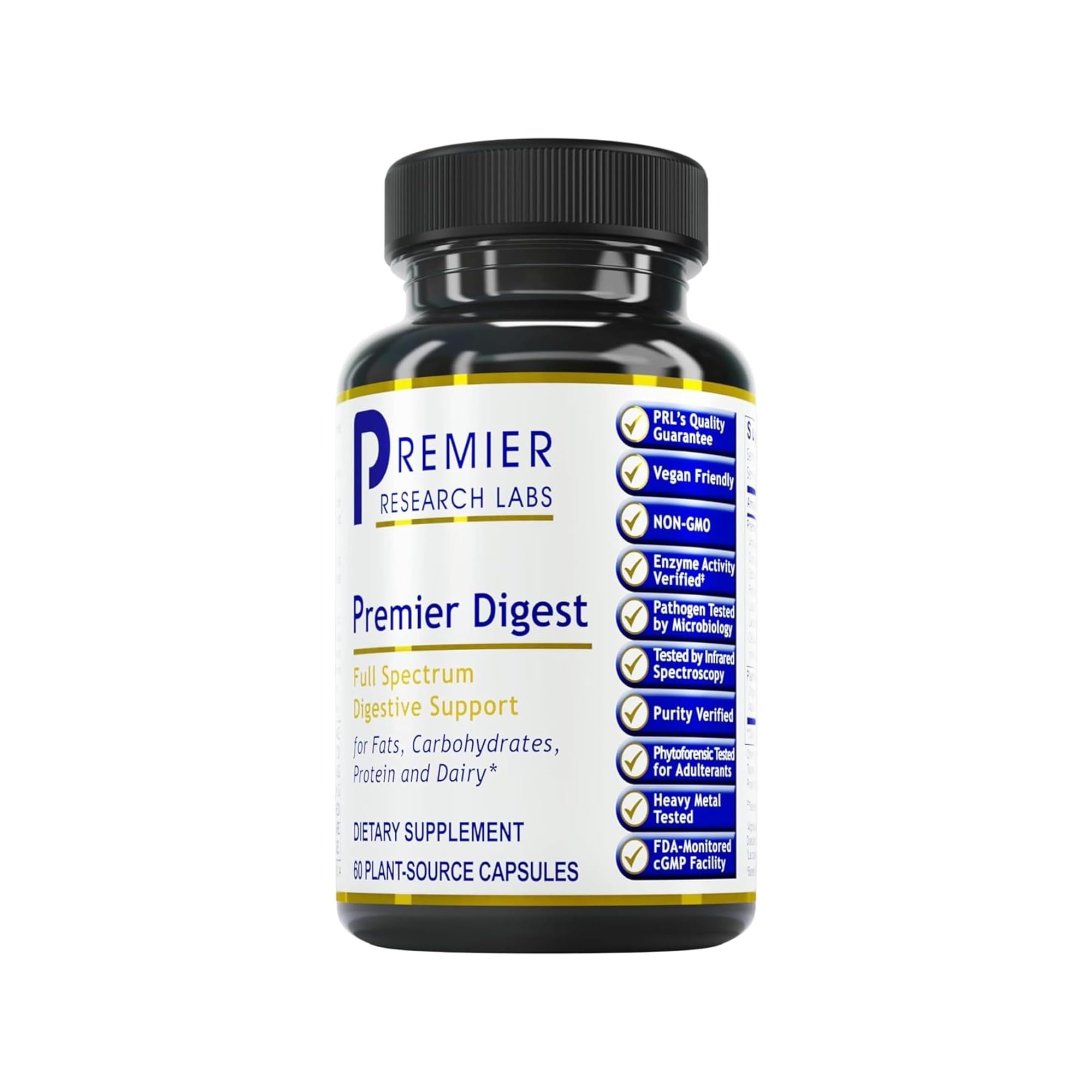 Premier Research Labs Active Digestive Enzymes bottle on white background