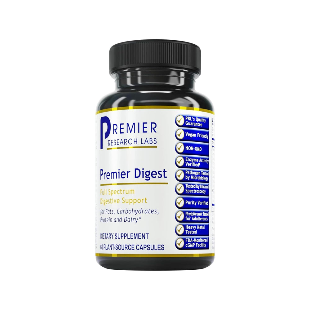 Premier Research Labs Active Digestive Enzymes bottle on white background