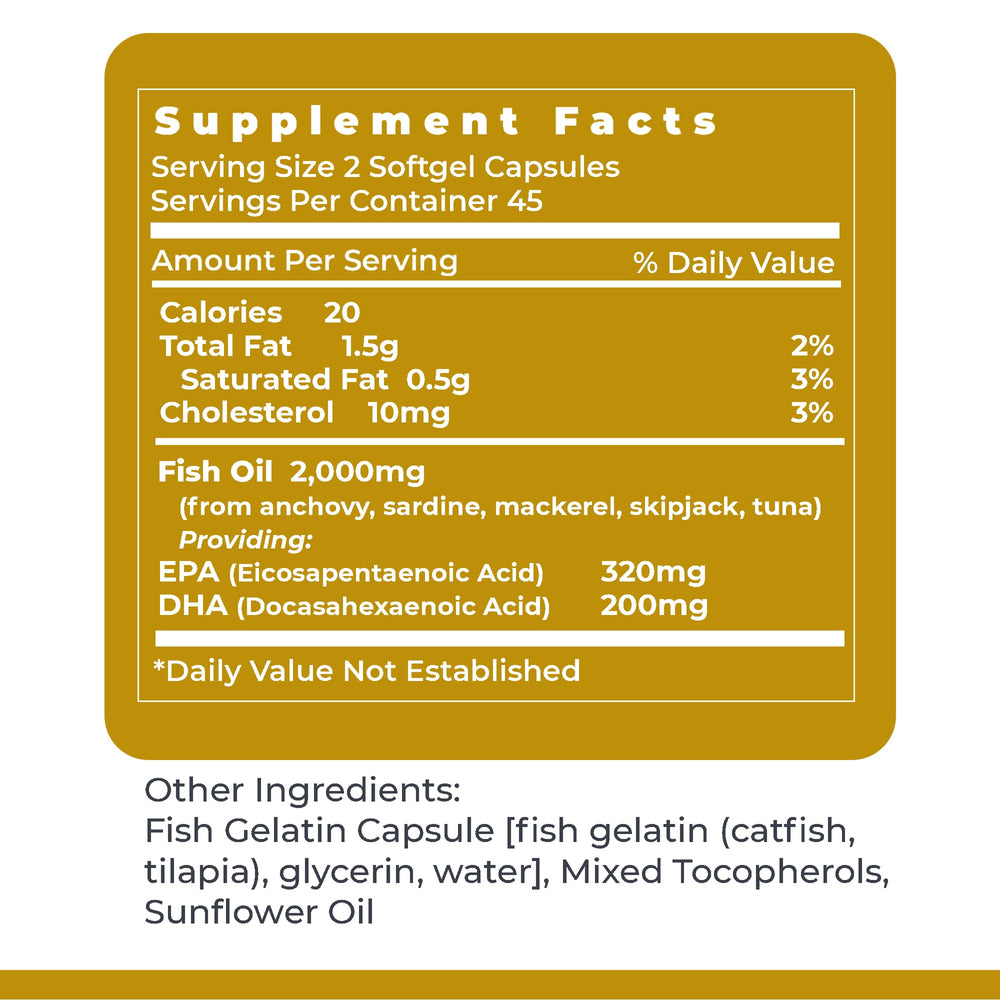 Premier Research Labs EPA DHA softgels close-up label highlighting cold-filtration purity.