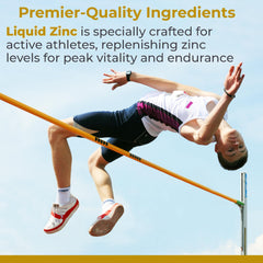 Nutrition label highlighting 25 mg zinc per 5 mL serving