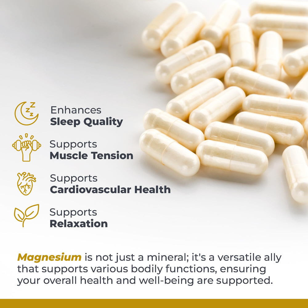 Sleep support and relaxation benefits icon for magnesium glycinate