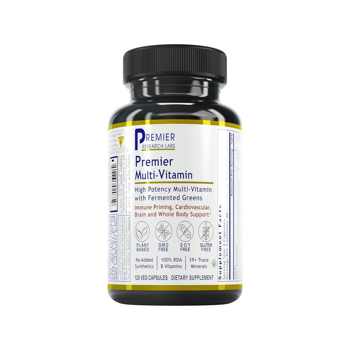 Bottle of Premier Research Labs Plant-Based Multi-Vitamin with vegan capsules