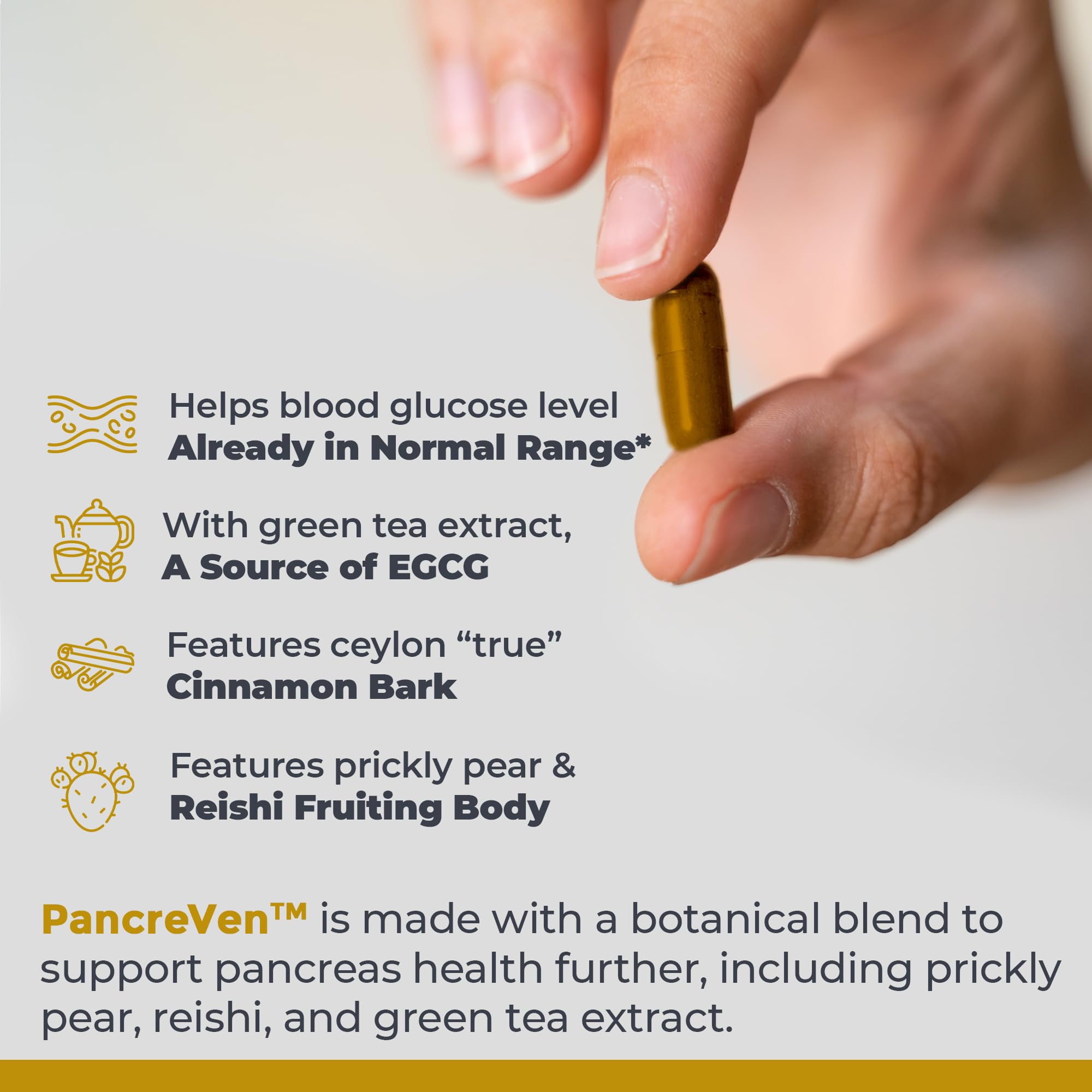 Ingredient blend for PancreVen including prickly pear and reishi