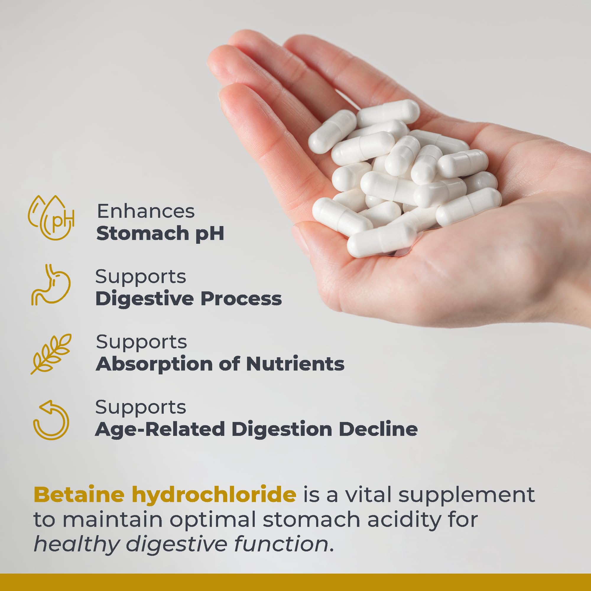 Premier Research Labs Premier HCL capsules pack – convenient daily dose for meals.