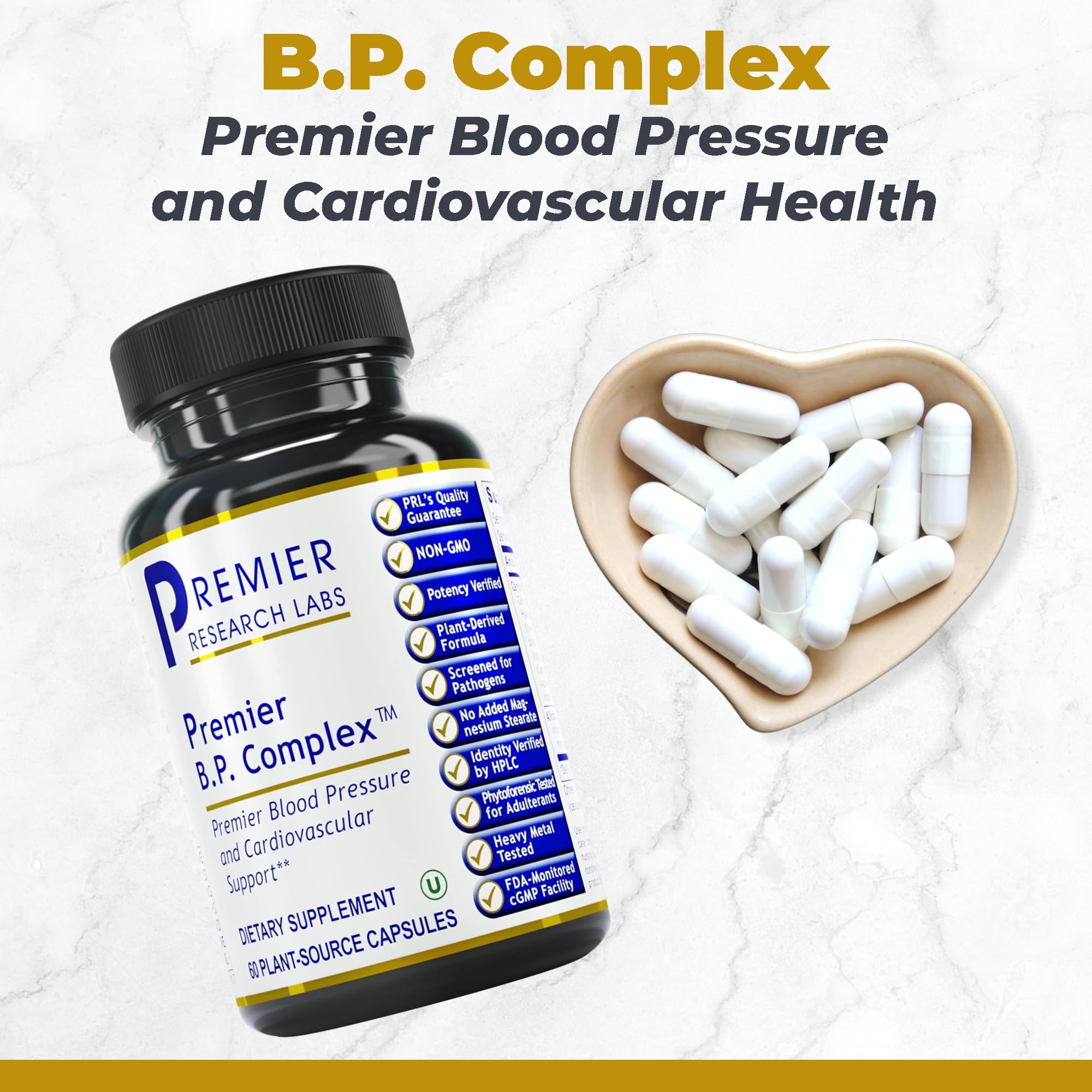 Reishi mushroom and ingredients shown with Premier BP Complex