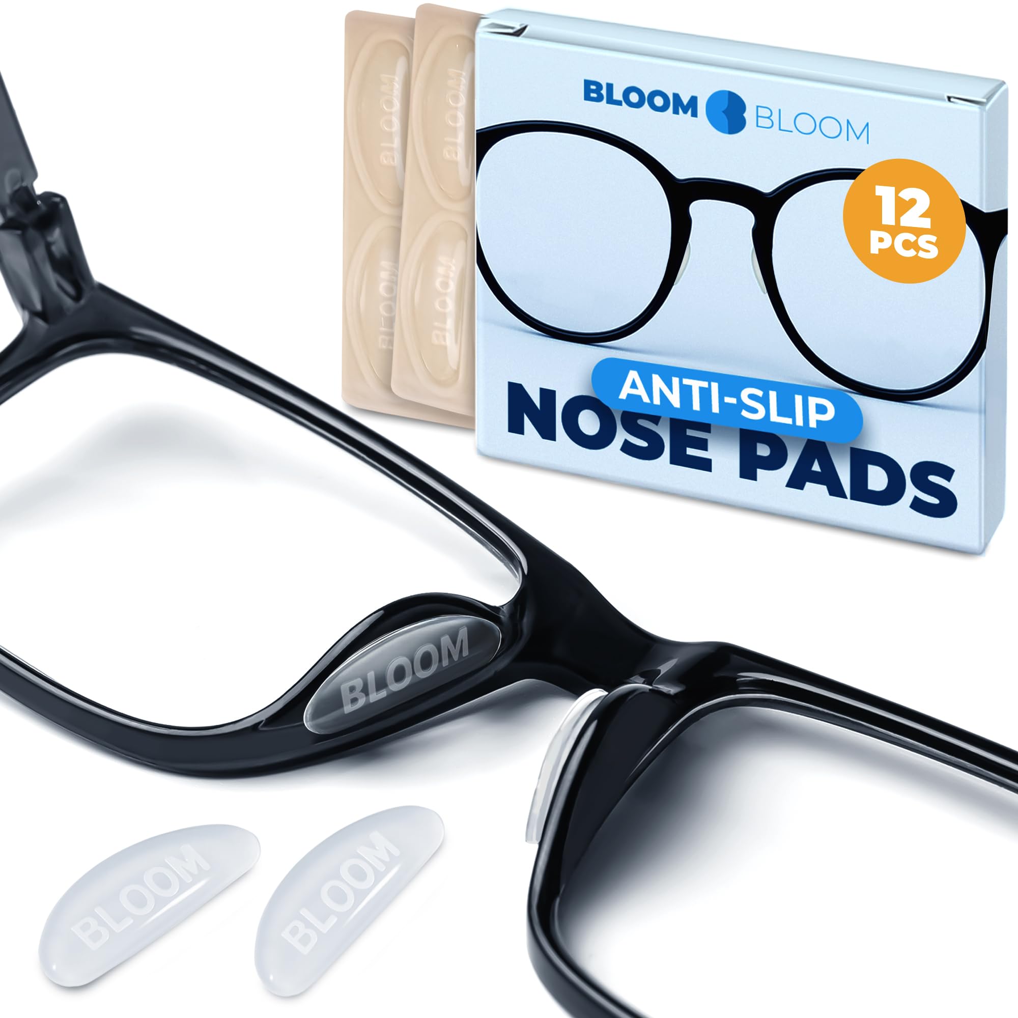 Clear silicone teardrop nose pads with 3M adhesive—1mm slim profile