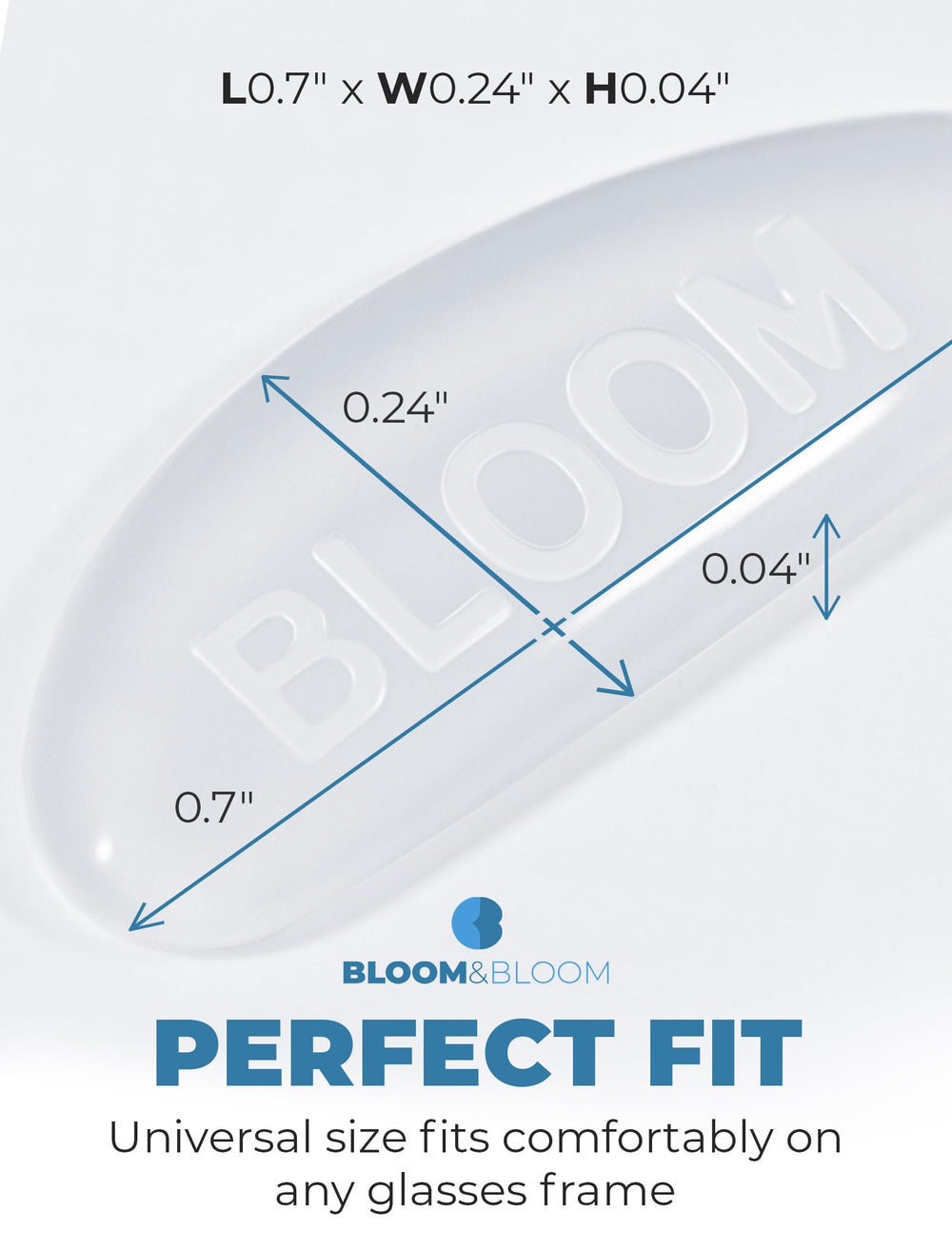 Ergonomic teardrop-shaped nose pads for comfortable fit