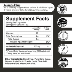 VitaPatch Activated Charcoal Gummies packaging side view