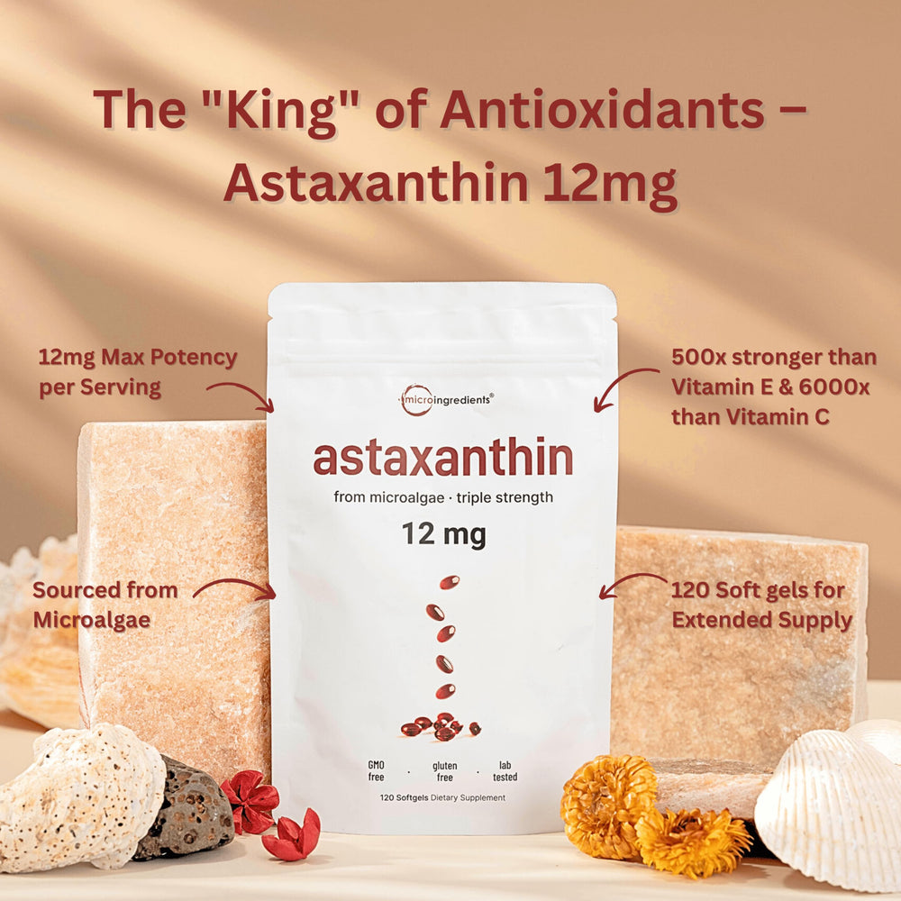 Premium astaxanthin antioxidant supplement branding