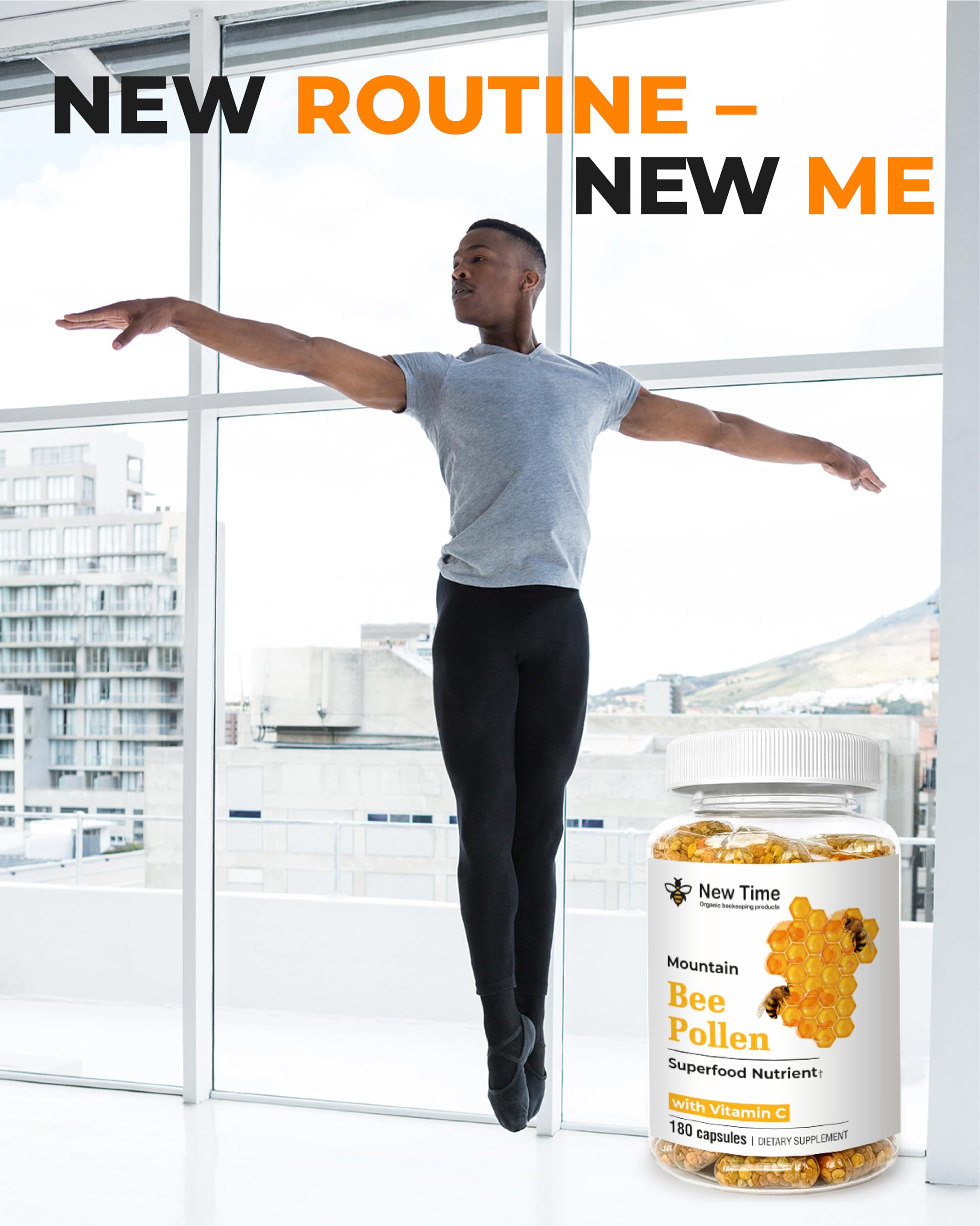 Premium organic bee pollen capsules for daily nutrition