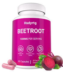 Premium Beet Root Capsules bottle with 60 vegan capsules