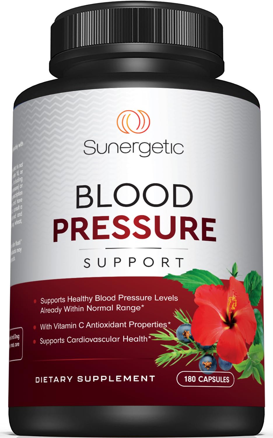 Premium Blood Pressure Support bottle with 180 capsules