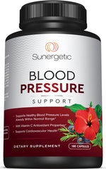 Premium Blood Pressure Support bottle with 180 capsules