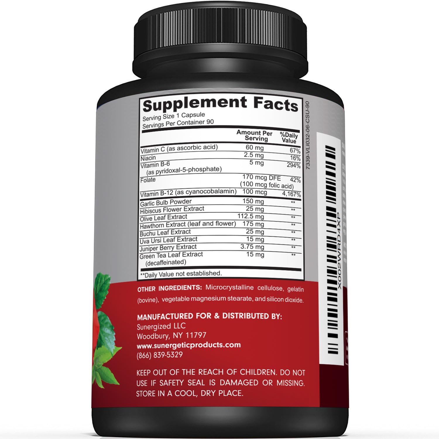 Garlic, Hawthorn and Hibiscus ingredients for blood pressure support