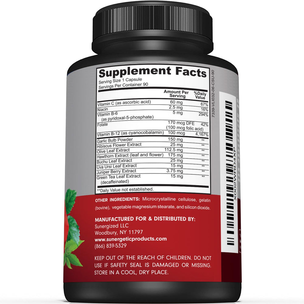 Garlic, Hawthorn and Hibiscus ingredients for blood pressure support