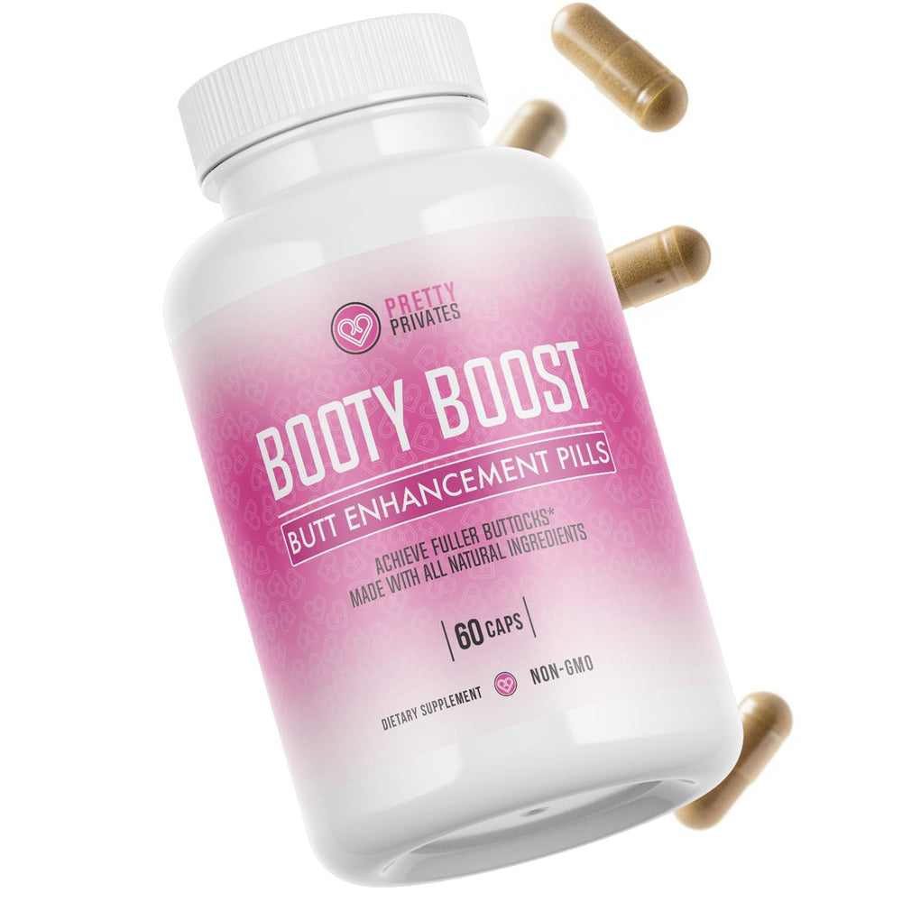 Bottle of premium butt enhancer pills with natural ingredients