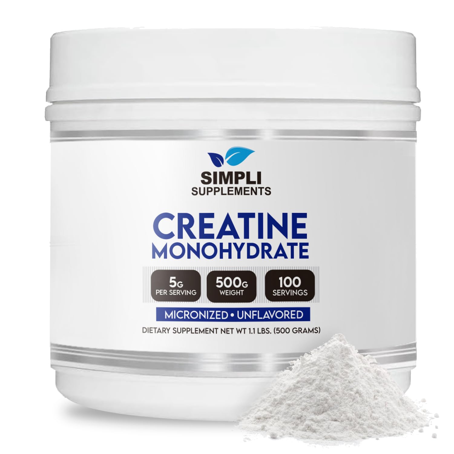 Premium Creatine Monohydrate Powder 500g front view