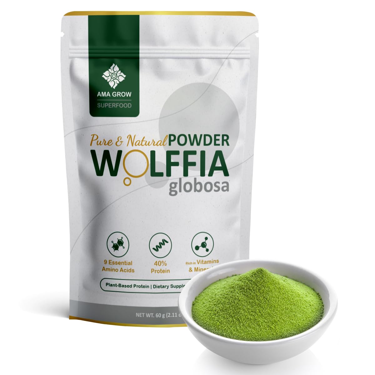 Package of premium dried Wolffia globosa superfood (60 g)
