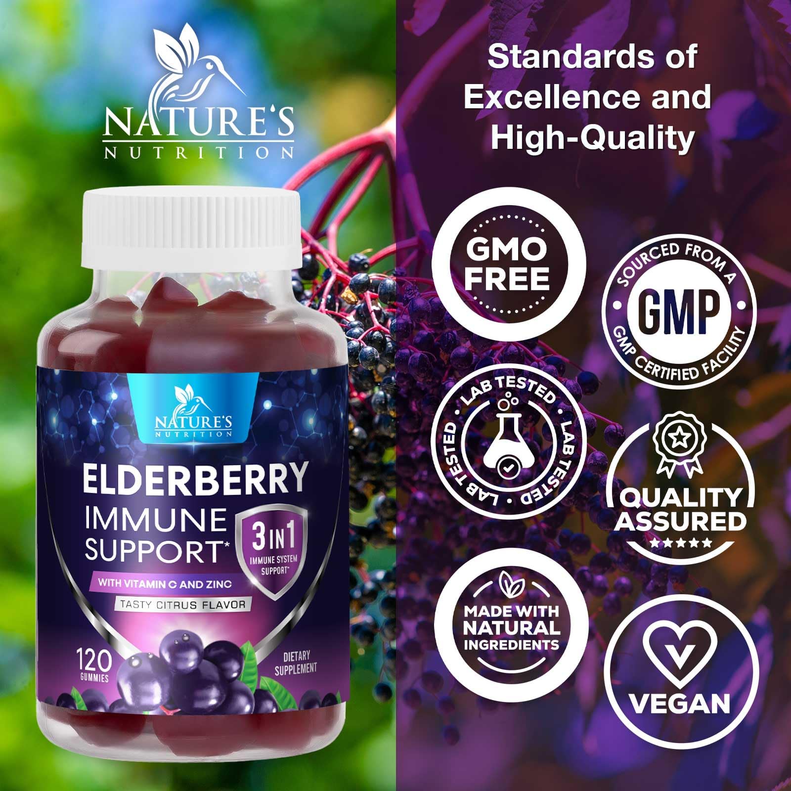 Premium non-GMO elderberry gummies ingredients