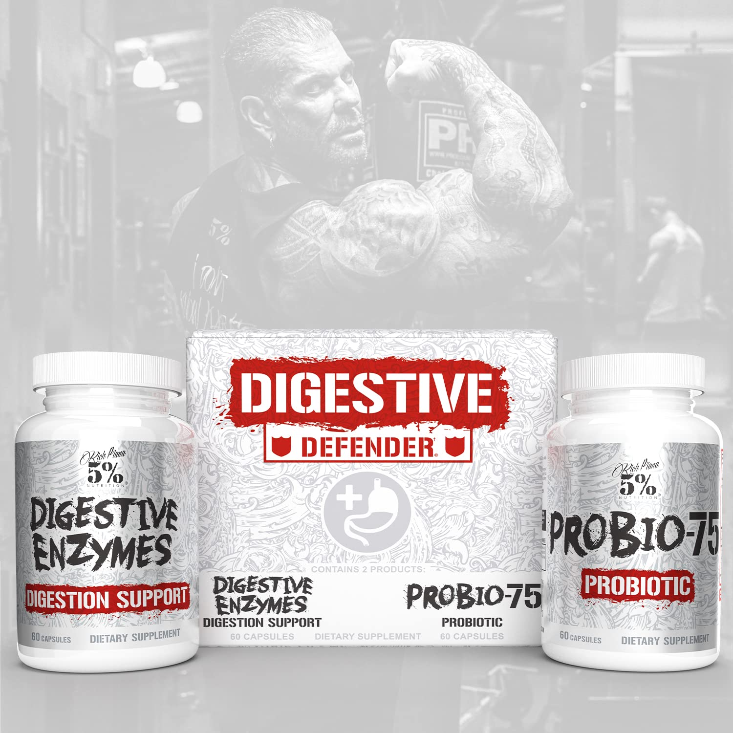 Premium-quality enzymes with probiotics and prebiotic fiber