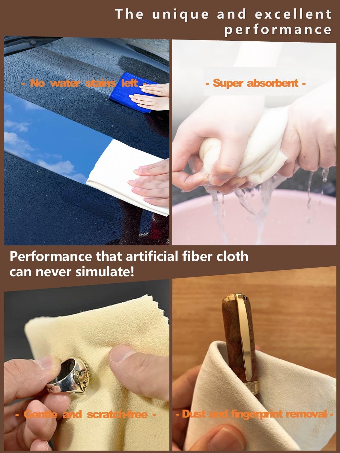 Large 12x12 inch chamois cloth suitable for glasses and lenses