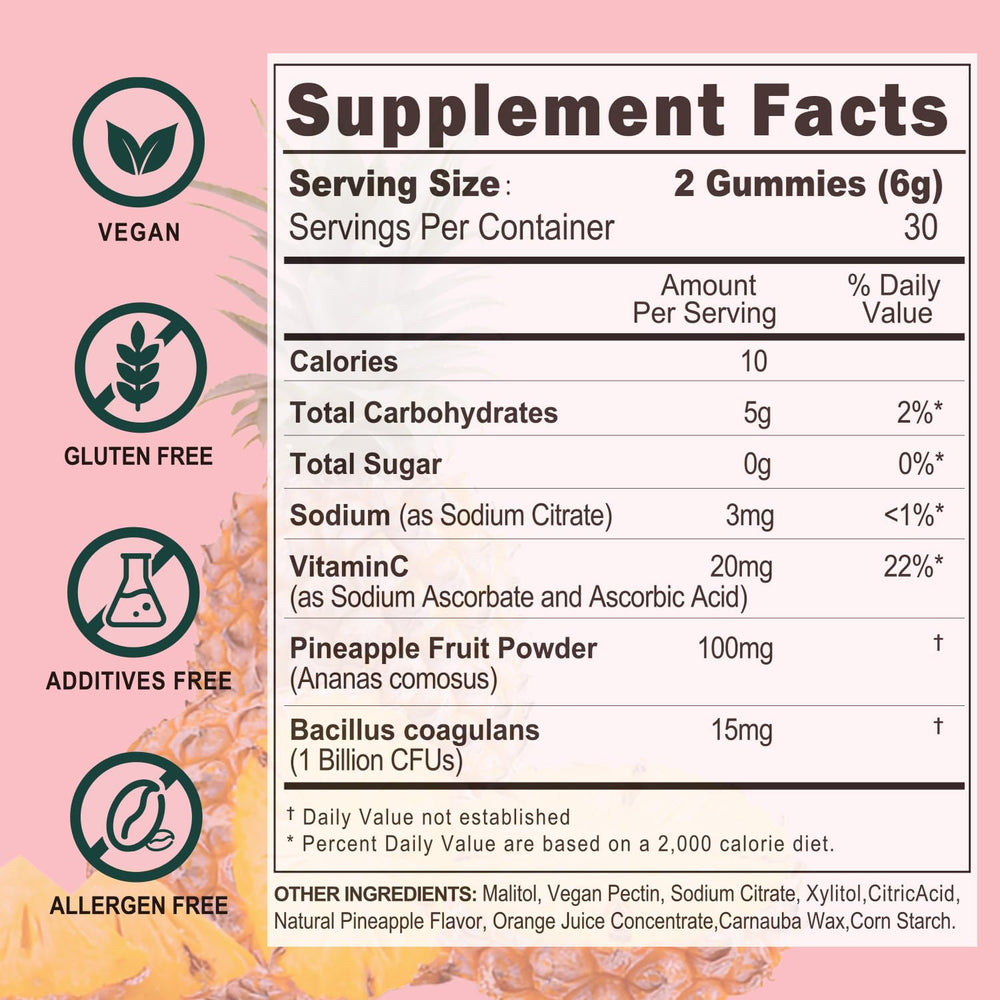 Label showing vegan and gluten-free attributes