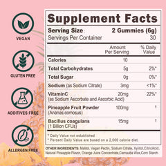 Label showing vegan and gluten-free attributes