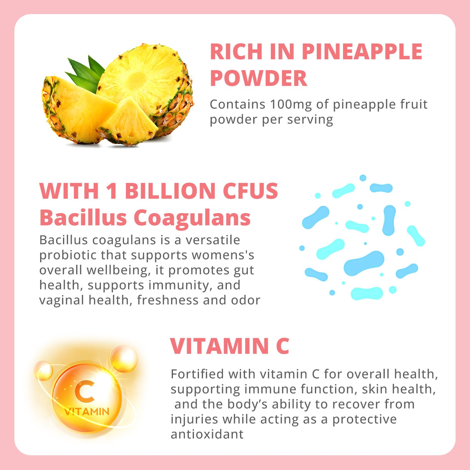 Probiotic Bacillus coagulans text on label