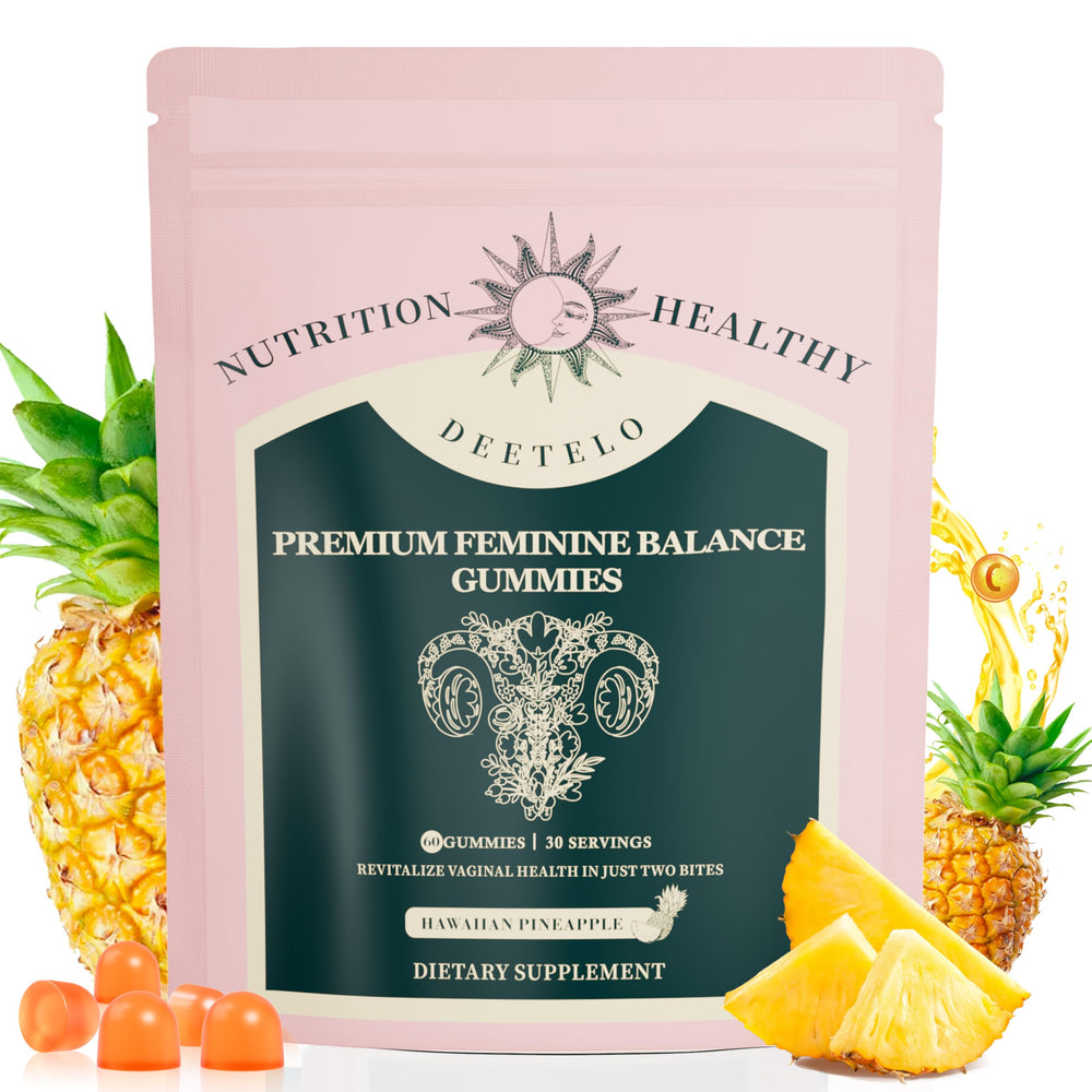 Premium Feminine Balance Gummies bottle featuring Pineapple flavor