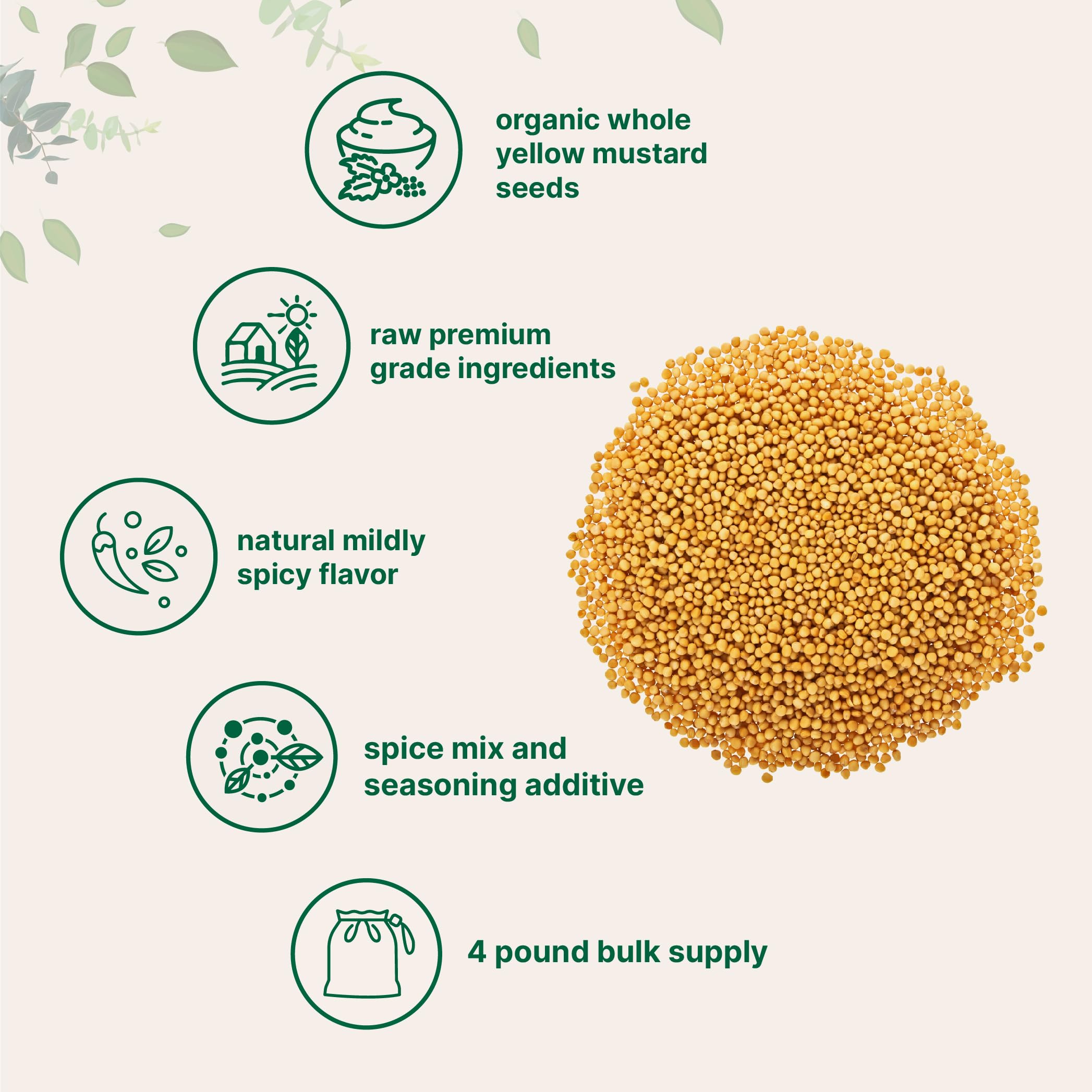 Premium-grade yellow mustard seeds 4 lb