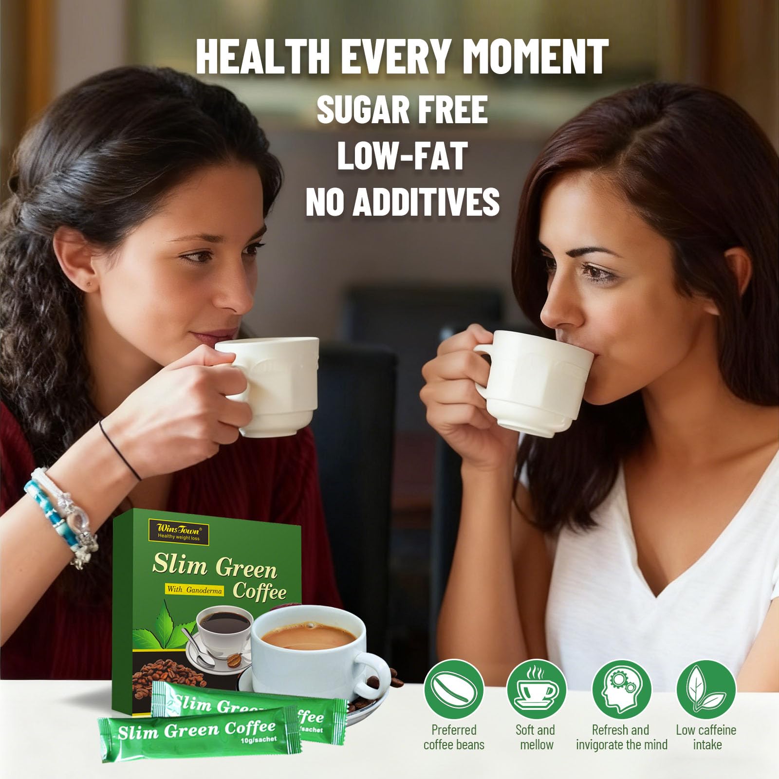 Box packaging showing 18 sachets and 180g net content