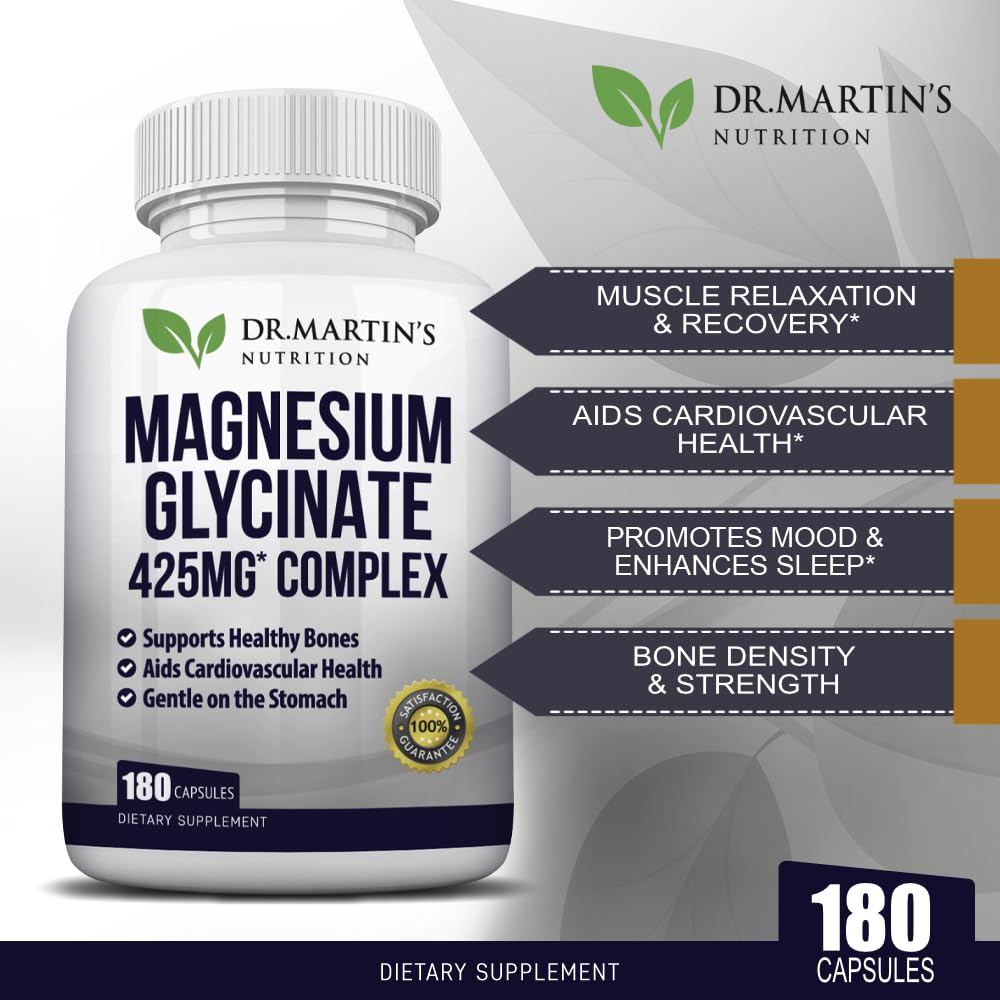 Close-up of magnesium glycinate capsules