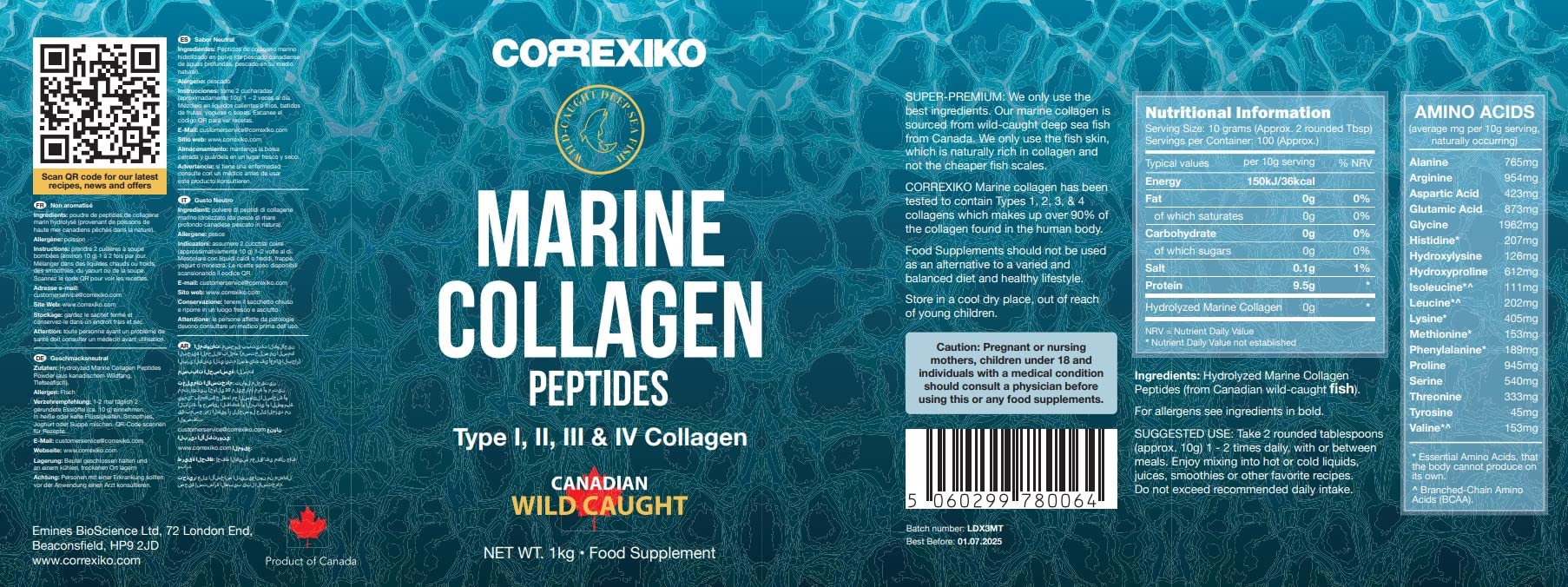 Premium packaging of Correxiko marine collagen