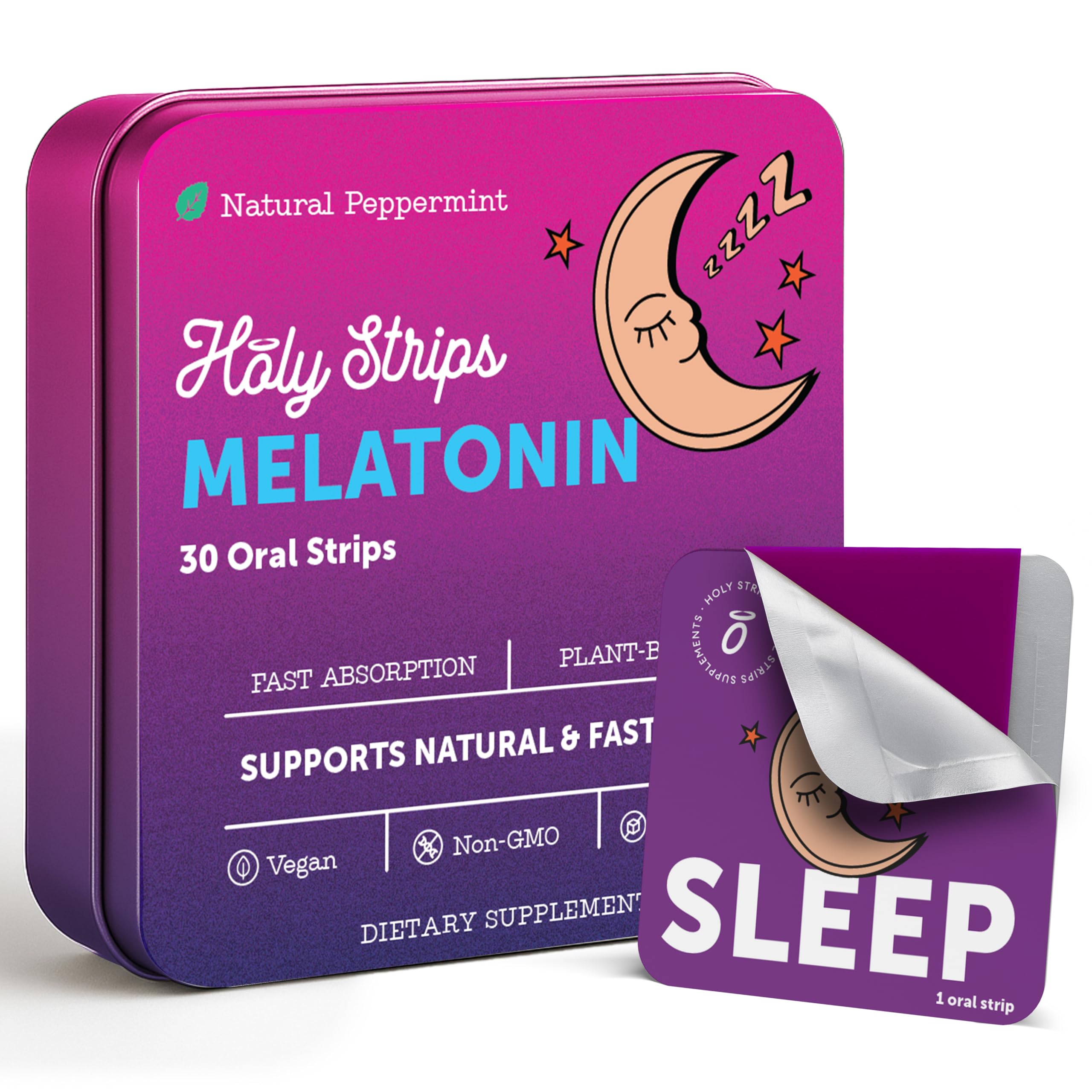 Premium Melatonin Strips for Adults packaging front