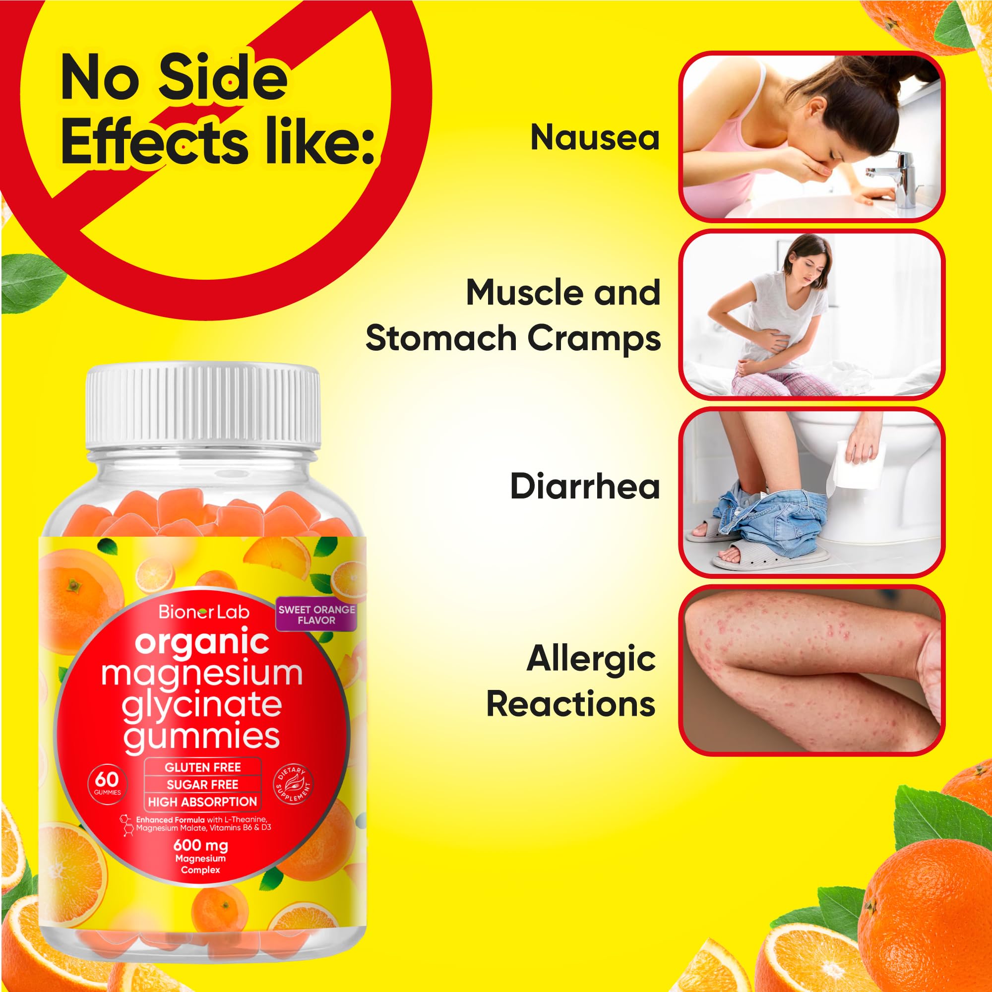 Label highlighting premium magnesium glycinate ingredients