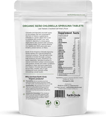 Close-up of cracked cell wall Chlorella Spirulina tablets