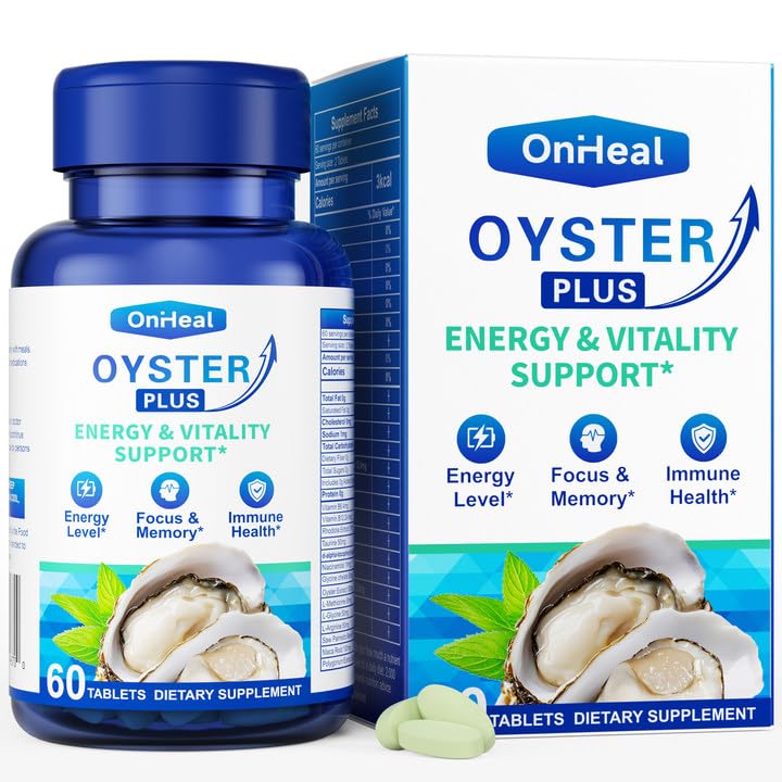 Premium Oyster Supplement bottle with 60 tablets