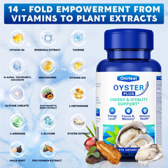 Close-up of oyster extract powder and zinc