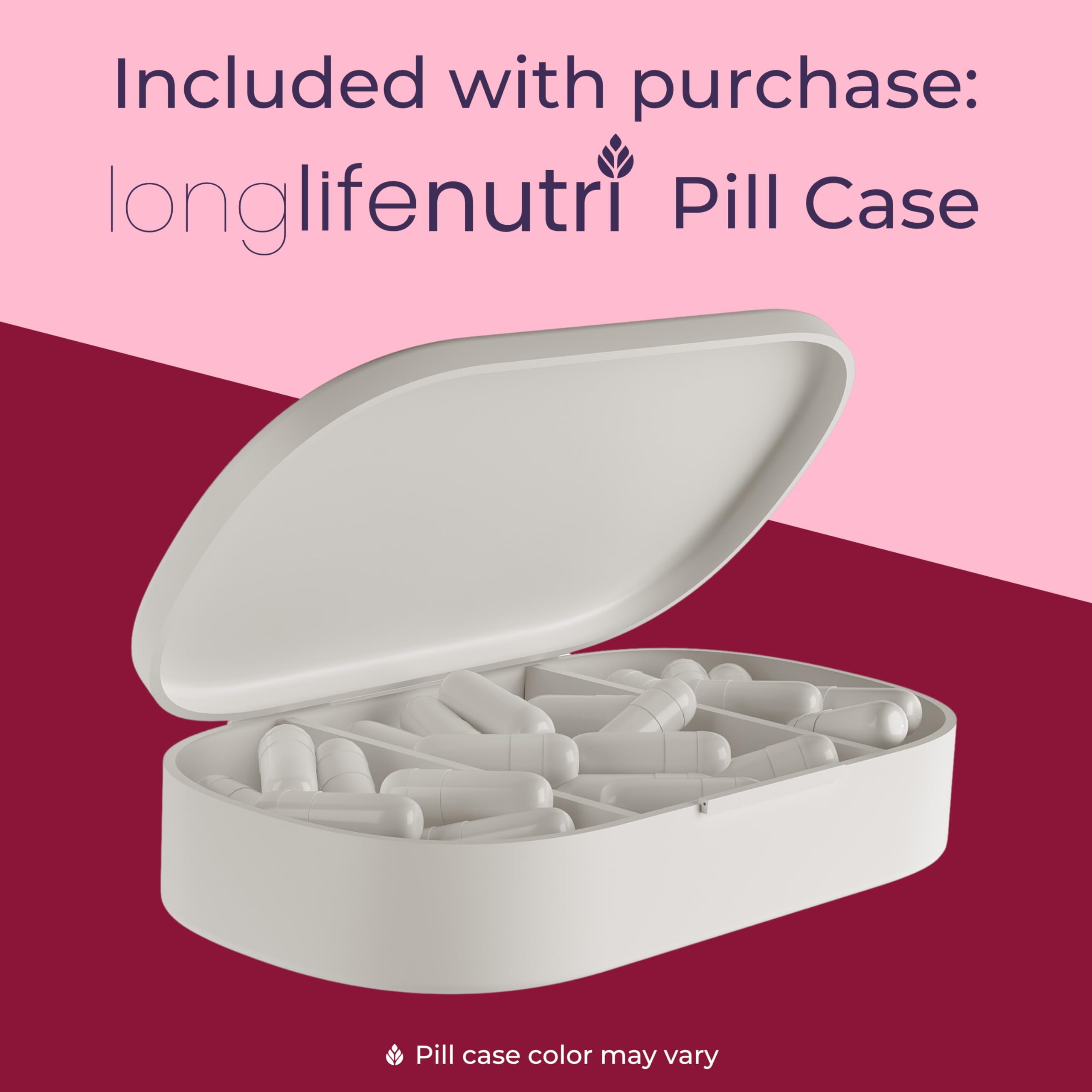 Complimentary premium pill organizer included