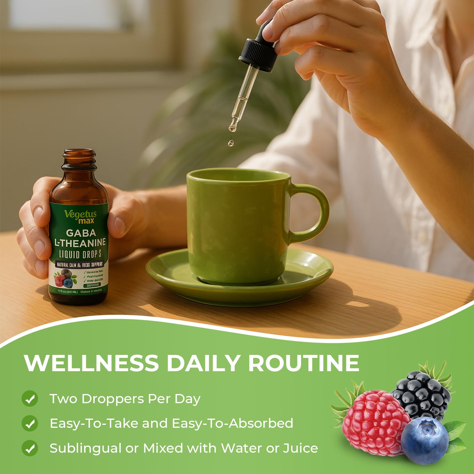 Premium Quality GABA-L-Theanine Drops – 2oz (60ml)