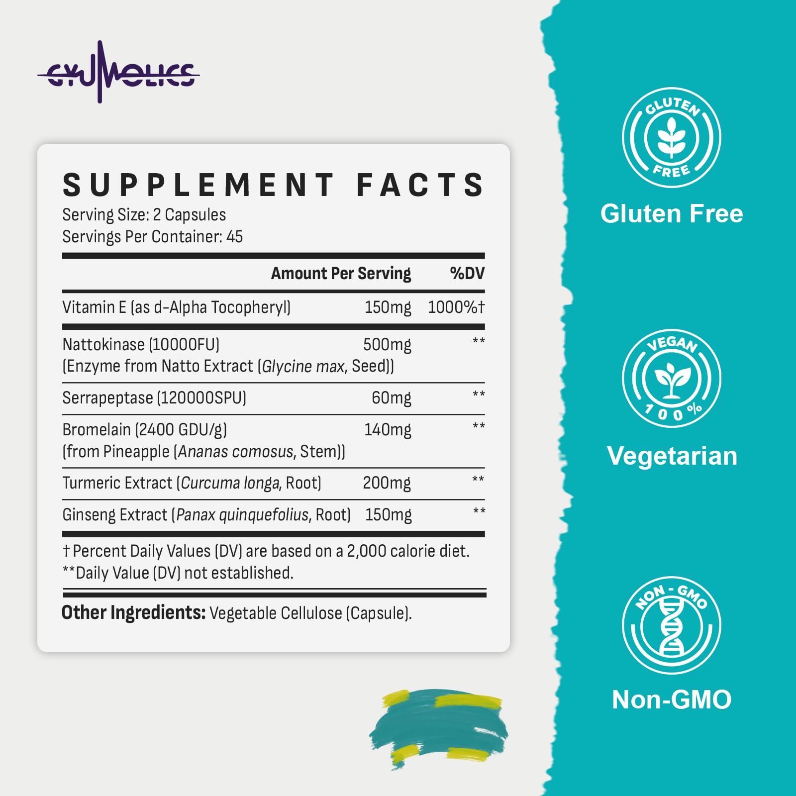 Non-GMO plant-based supplement purity badge