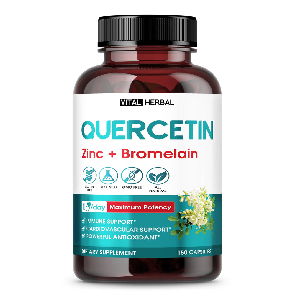 Premium Quercetin 98% with Bromelain, Green Tea and Ashwagandha bottle