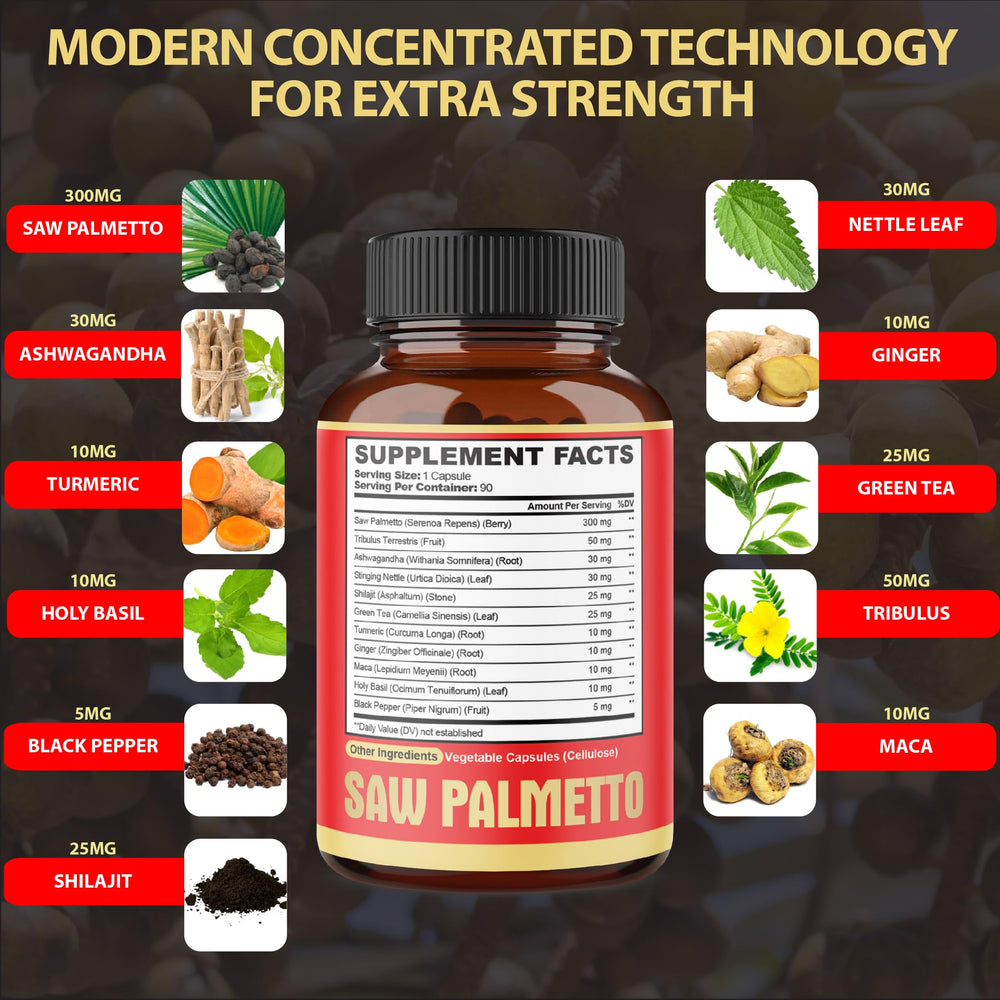 Vegetarian-friendly Saw Palmetto capsules
